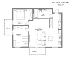 Parduodamas butas Žaibo g., Lazdynėliai, Vilniaus m., Vilniaus m. sav., 71.03 m2 ploto, 3 kambariai 21