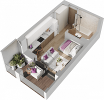 Parduodamas butas Justiniškės, Vilniaus m., Vilniaus m. sav., 22.03 m² ploto 1 kambarys 7