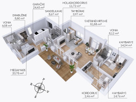 Parduodamas namas Bitininkų g., Didžiasalio k., Vilniaus r. sav., 161 m2 ploto, 1 aukštai 4