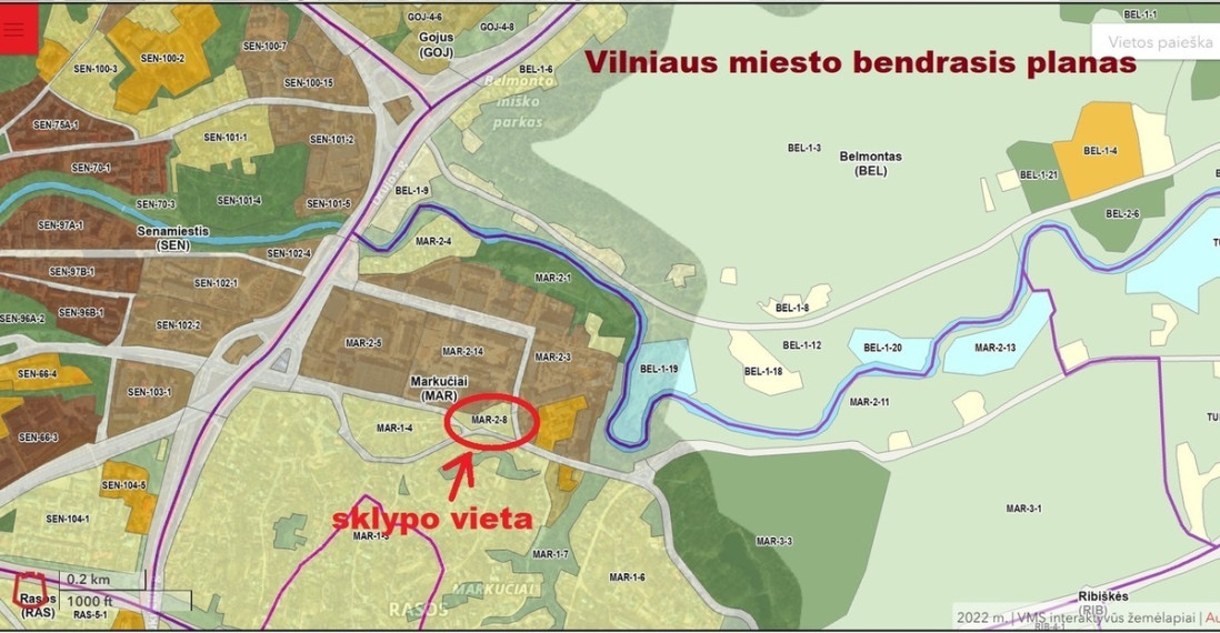 Parduodamas sklypas Subačiaus g., Markučiuose, Vilniuje, 8 a ploto 2