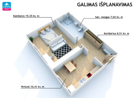 Parduodamas butas Latvių g., Žvėrynas, Vilniaus m., Vilniaus m. sav., 45.29 m2 ploto, 2 kambariai 1
