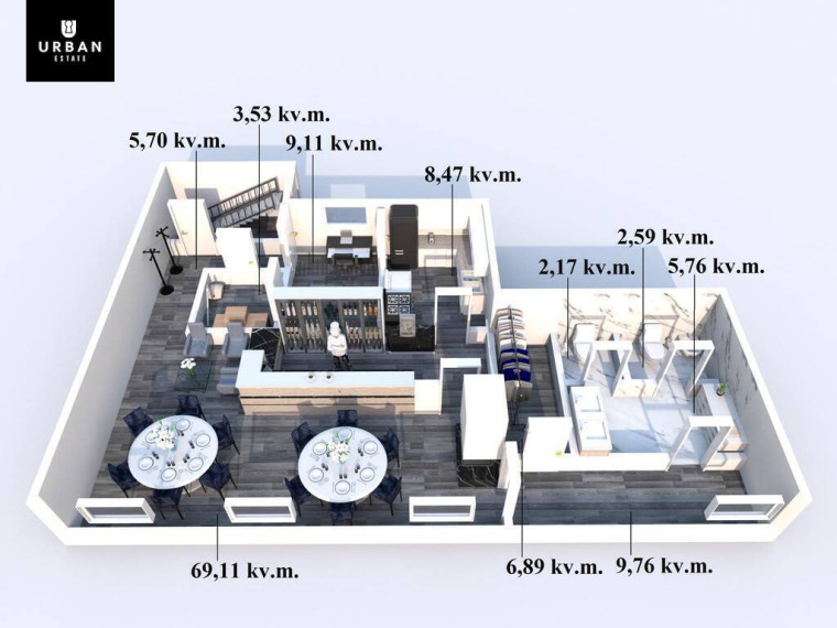 Parduodamos patalpos Jaunimo g., Raseiniuose, 122.49 kv.m ploto 20
