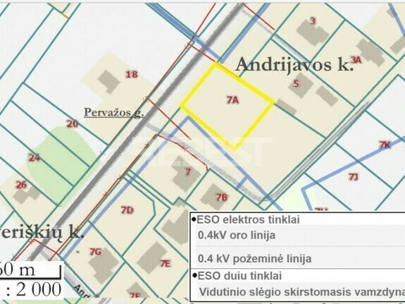 Parduodamas namų valdos paskirties sklypas Pervažos g., Andrijavos k., Šiaulių r. sav., 15 a ploto 4