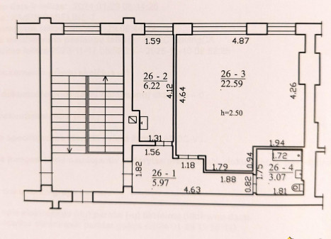 Parduodamas butas Vytauto pr., Centras, Kauno m., Kauno m. sav., 37.58 m² ploto 1 kambarys