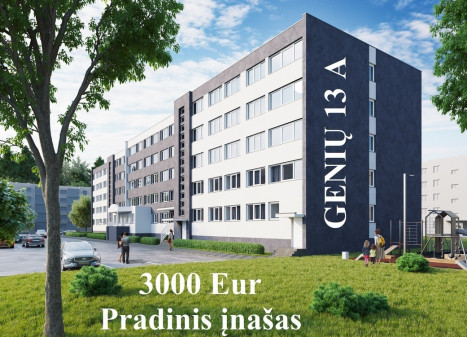 Parduodamas butas Genių g., Naujoji Vilnia, Vilniaus m., Vilniaus m. sav., 17 m2 ploto, 1 kambariai