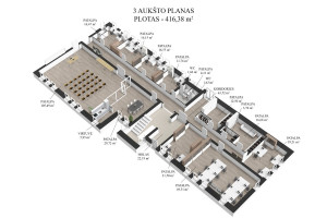 Nuomojamos administracinės, kitos paskirties, paslaugų, prekybos patalpos Granito g., Aukštieji Paneriai, Vilniaus m., Vilniaus m. sav., 416.38 m2 ploto 6