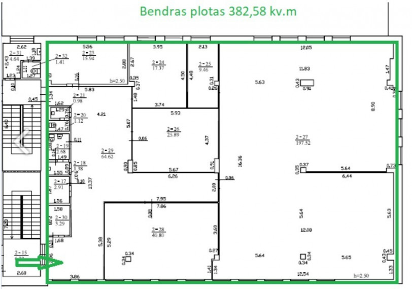 Nuomojamos administracinės, paslaugų, prekybos patalpos Architektų g., Lazdynai, Vilniaus m., Vilniaus m. sav., 382.58 m2 ploto 6