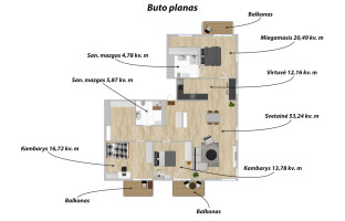 Parduodamas butas Birželio 23-iosios g., Naujamiestis, Vilniaus m., Vilniaus m. sav., 127.04 m2 ploto, 5 kambariai 24