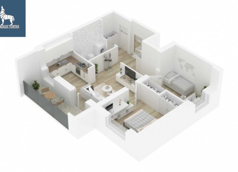 Parduodamas butas Daugėliškio g., Šnipiškės, Vilniaus m., Vilniaus m. sav., 58.56 m2 ploto, 3 kambariai