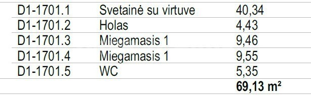 Parduodamas butas Lvivo g., Šnipiškės, Vilniaus m., Vilniaus m. sav., 69.13 m2 ploto, 3 kambariai 4