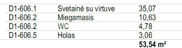 Parduodamas butas Lvivo g., Šnipiškės, Vilniaus m., Vilniaus m. sav., 53.54 m2 ploto, 2 kambariai 6