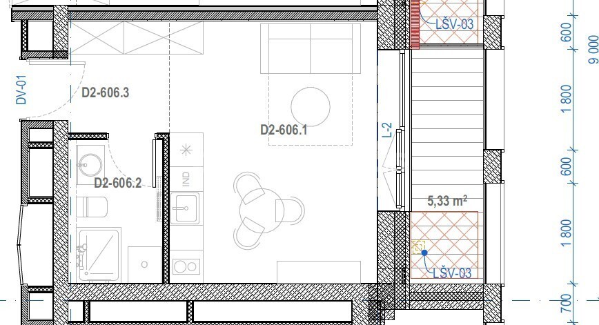 Parduodamas butas Lvivo g., Šnipiškės, Vilniaus m., Vilniaus m. sav., 26.63 m2 ploto, 1 kambariai 2