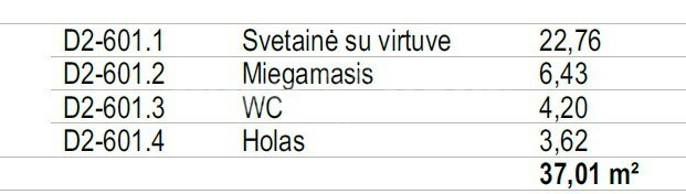 Parduodamas butas Lvivo g., Šnipiškės, Vilniaus m., Vilniaus m. sav., 37.01 m2 ploto, 2 kambariai 4