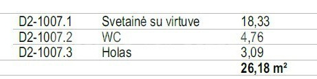 Parduodamas butas Lvivo g., Šnipiškės, Vilniaus m., Vilniaus m. sav., 26.18 m2 ploto, 1 kambariai 5