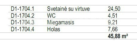 Parduodamas butas Lvivo g., Šnipiškės, Vilniaus m., Vilniaus m. sav., 45.88 m2 ploto, 2 kambariai 5