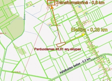 Parduodamas  sklypas Gavėnių k., Širvintų r. sav., 45.81 a ploto