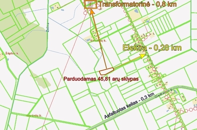 Parduodamas  sklypas Gavėnių k., Širvintų r. sav., 45.81 a ploto 1