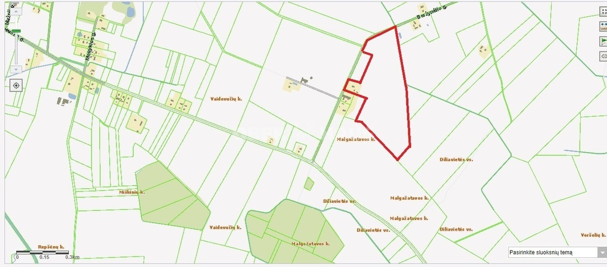 Parduodamas žemės ūkio paskirties sklypas Malgažatavos k., Anykščių r. sav., 1605 a ploto 2