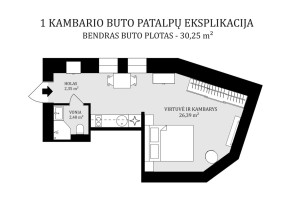 Parduodamas butas Naugarduko g., Senamiestis, Vilniaus m., Vilniaus m. sav., 30.25 m2 ploto, 1 kambariai 23