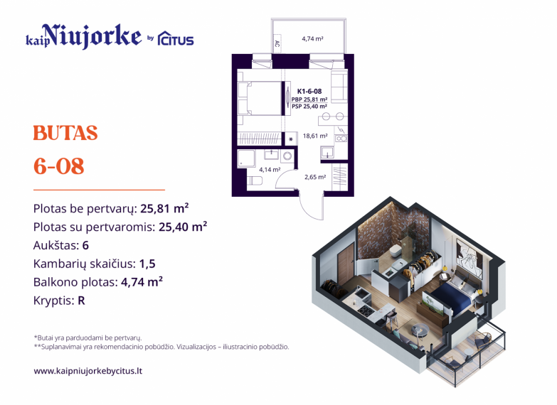 Parduodamas butas Kareivių g., Žirmūnai, Vilniaus m., Vilniaus m. sav., 25.81 m² ploto 1 kambarys 2