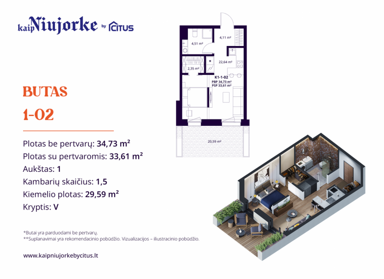 Parduodamas butas Kareivių g., Žirmūnai, Vilniaus m., Vilniaus m. sav., 34.73 m² ploto 2 kambariai 2