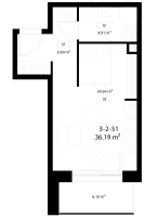 Parduodamas butas Pilkalnio g., Pilaitė, Vilniaus m., Vilniaus m. sav., 36.19 m² ploto 1 kambarys 18