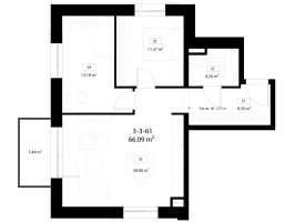 Parduodamas butas Pilkalnio g., Pilaitė, Vilniaus m., Vilniaus m. sav., 66.09 m² ploto 3 kambariai 19