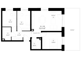 Parduodamas butas Pilkalnio g., Pilaitė, Vilniaus m., Vilniaus m. sav., 73.77 m² ploto 4 kambariai 17