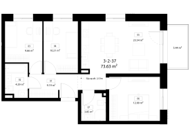 Parduodamas butas Pilkalnio g., Pilaitė, Vilniaus m., Vilniaus m. sav., 73.63 m² ploto 4 kambariai 15