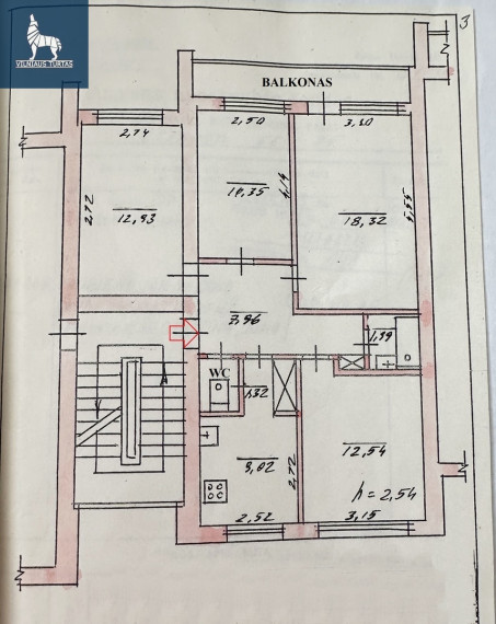 Parduodamas butas Vytauto g., Varėnos m., Varėnos r. sav., 74.43 m2 ploto, 4 kambariai 17