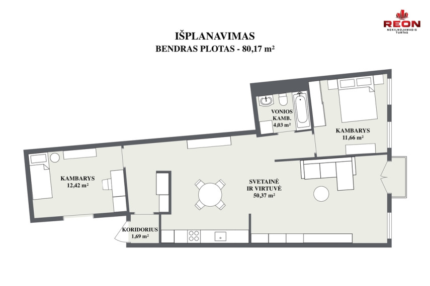 Parduodamas butas Bokšto g., Senamiestis, Vilniaus m., Vilniaus m. sav., 80 m2 ploto, 3 kambariai 1