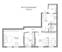Parduodamas butas Krivių g., Užupis, Vilniaus m., Vilniaus m. sav., 74.5 m2 ploto, 4 kambariai 16