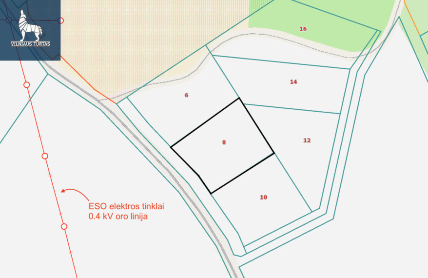 Parduodamas sklypas Užupio g., Dusinėnų k., Vilniaus r. sav., 14 a ploto 4