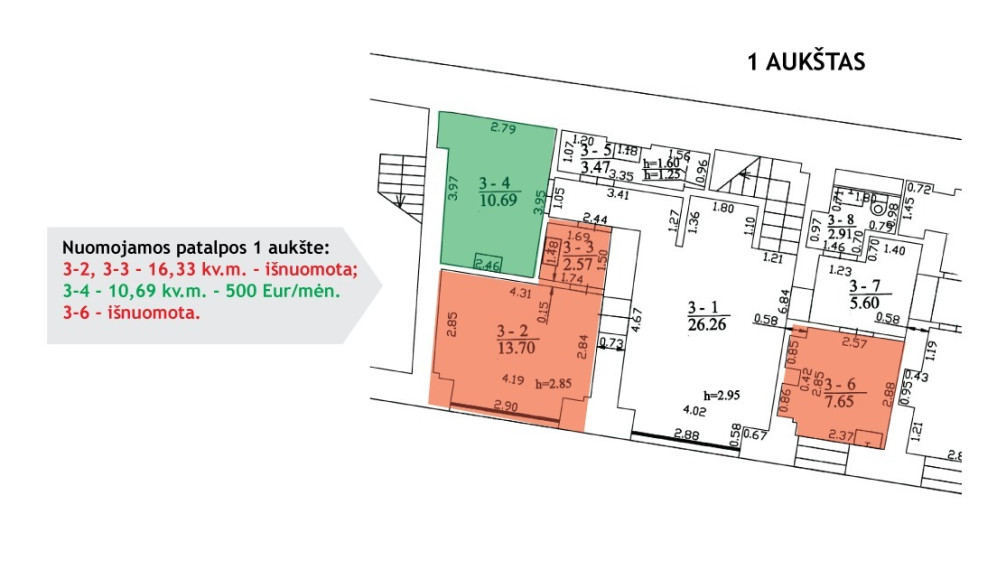 Nuomojamos administracinės, paslaugų, prekybos patalpos Vokiečių g., Senamiestis, Vilniaus m., Vilniaus m. sav., 15.69 m2 ploto 5