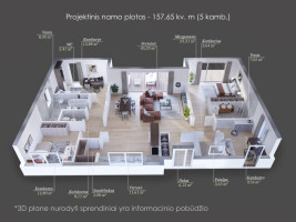Parduodamas namas Ismonių g., Aukštieji Paneriai, Vilniaus m., Vilniaus m. sav., 157.65 m2 ploto, 1 aukštai 5