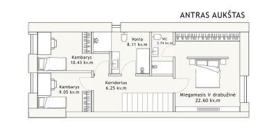 Parduodamas namas Daugų g., Rasos, Vilniaus m., Vilniaus m. sav., 122.79 m2 ploto, 2 aukštai 34