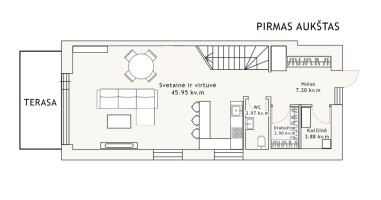 Parduodamas namas Daugų g., Rasos, Vilniaus m., Vilniaus m. sav., 125.18 m2 ploto, 2 aukštai 33