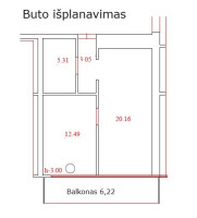 Parduodamas butas A. Juozapavičiaus pr., Ž. Šančiai, Kauno m., Kauno m. sav., 41.17 m2 ploto, 2 kambariai 38