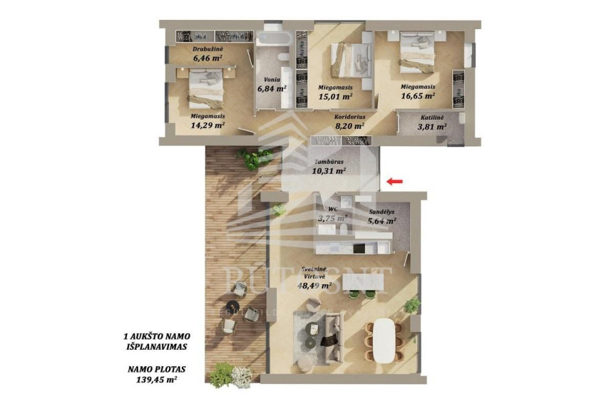 Parduodamas namas Ketvergių k., Klaipėdos r. sav., 139.00 m² ploto 4 kambariai 4