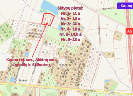 Parduodamas  sklypas Skliauto, Jonučių k., Kauno r. sav., 72 a ploto