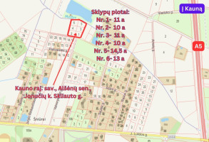 Parduodamas  sklypas Skliauto, Jonučių k., Kauno r. sav., 72 a ploto 1