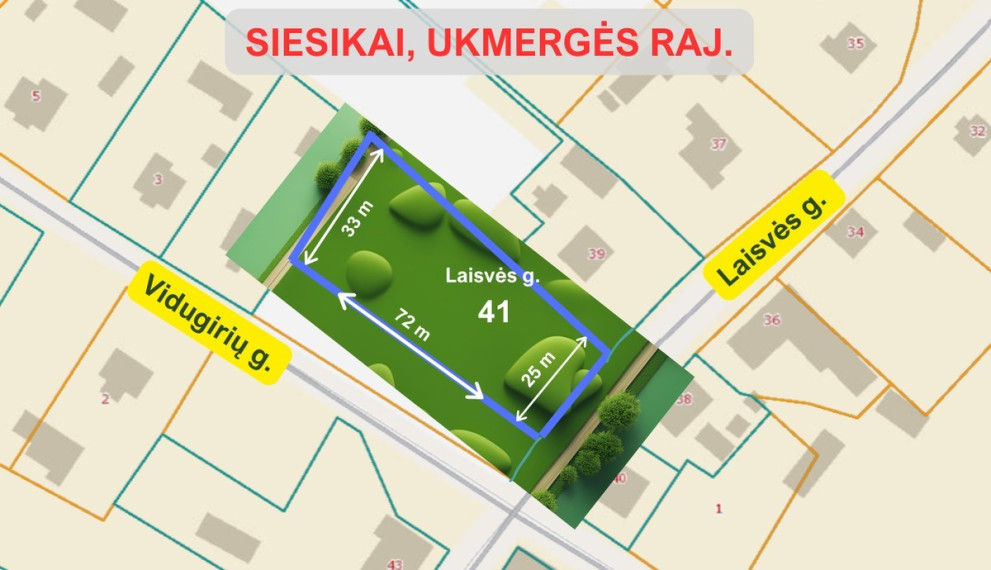 Parduodamas sklypas Laisvės g., Siesikų mstl., Ukmergės r. sav., 20.74 a ploto 5
