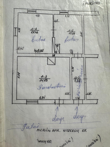 Parduodamas namas Laumės g., Visdergių k., Šiaulių r. sav., 93.11 m² ploto 3 kambariai 7