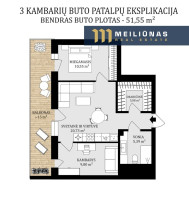 Parduodamas butas Brastos g., Vilijampolėje, Kaune, 51.55 kv.m ploto 6