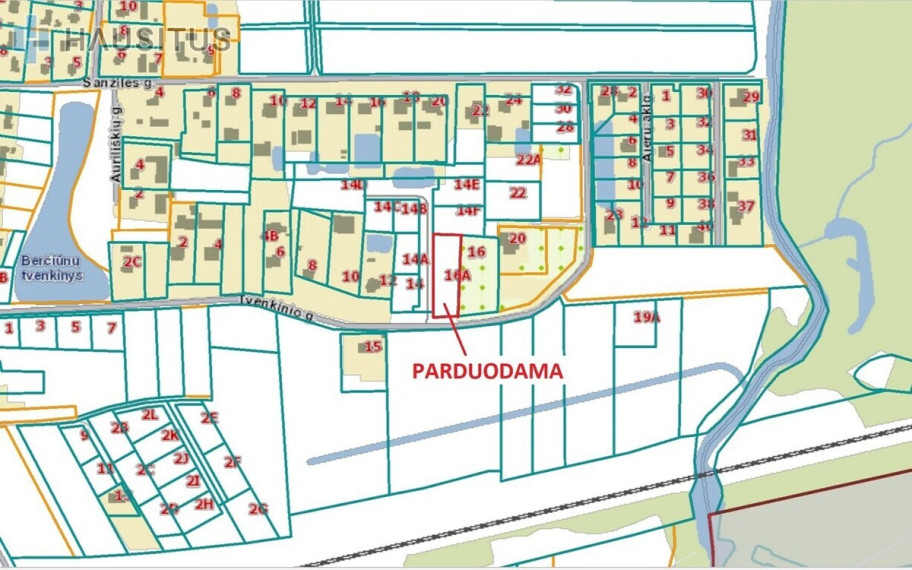 Parduodamas sklypas Tvenkinio g., Berčiūnų k., 25 a ploto 3