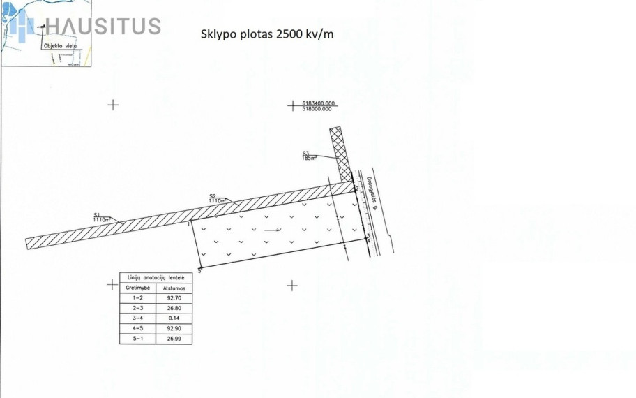 Parduodamas sklypas Draugystės g., Bernatonių k., 25 a ploto 2