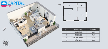Parduodamas butas Žvangučių g., Žaliakalnis, Kauno m., Kauno m. sav., 35.24 m2 ploto, 2 kambariai 14