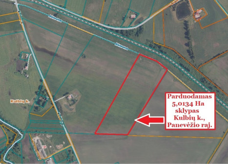 Parduodamas  sklypas Kulbių, Kulbių k., Panevėžio r. sav., 501.34 a ploto