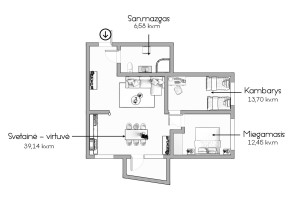 Parduodamas butas Santariškių g., Santariškės, Vilniaus m., Vilniaus m. sav., 73 m2 ploto, 3 kambariai 21