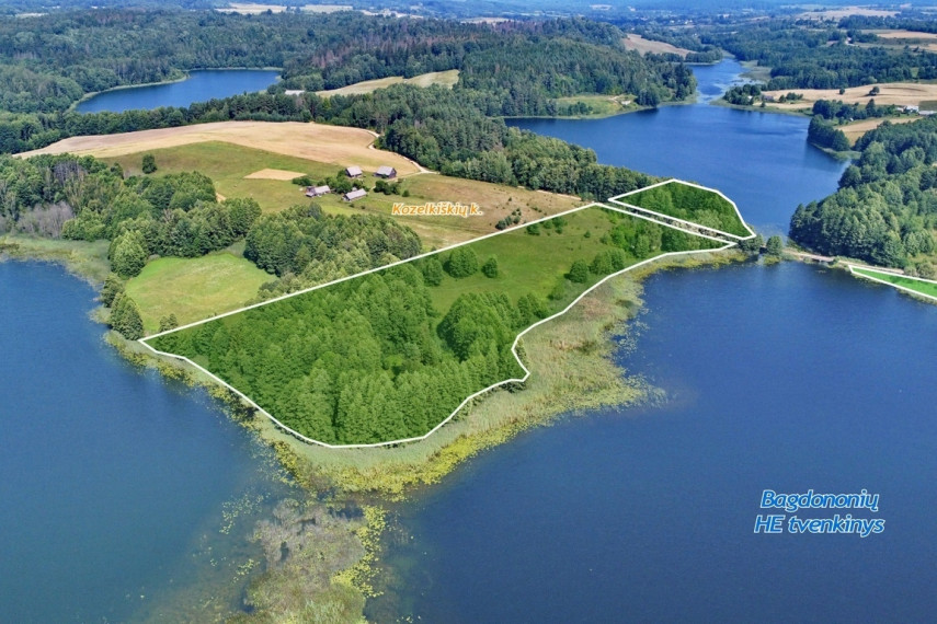Parduodama sena sodyba su daug ežero pakrantės, žemės sklypas 3,54 ha, Trakų r. Kozelkiškių k. 1